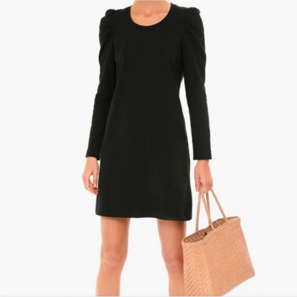 Pomander Place Tuckernuck Women's Mini Dress Knit Boxy Puff Preppy Black M 332